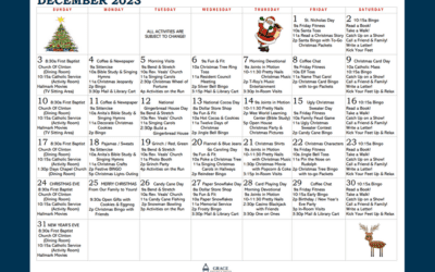 December Activity Calendar