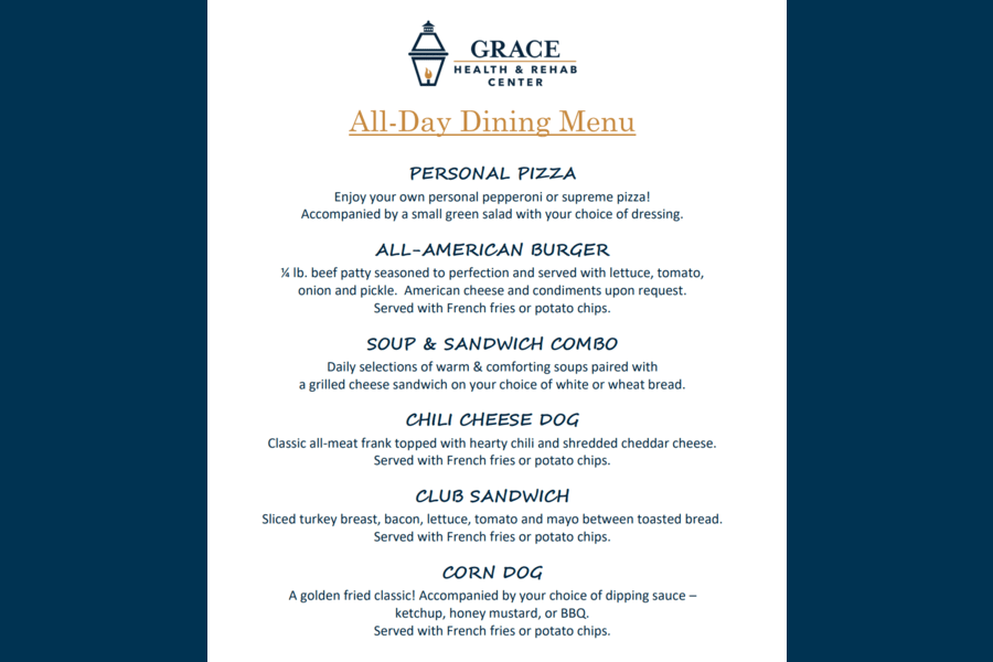 August All-Day Dining Menu