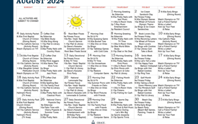 August Activity Calendar