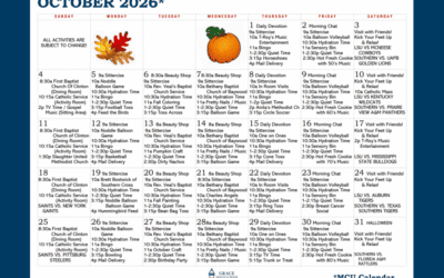 October MCU Activity Calendar